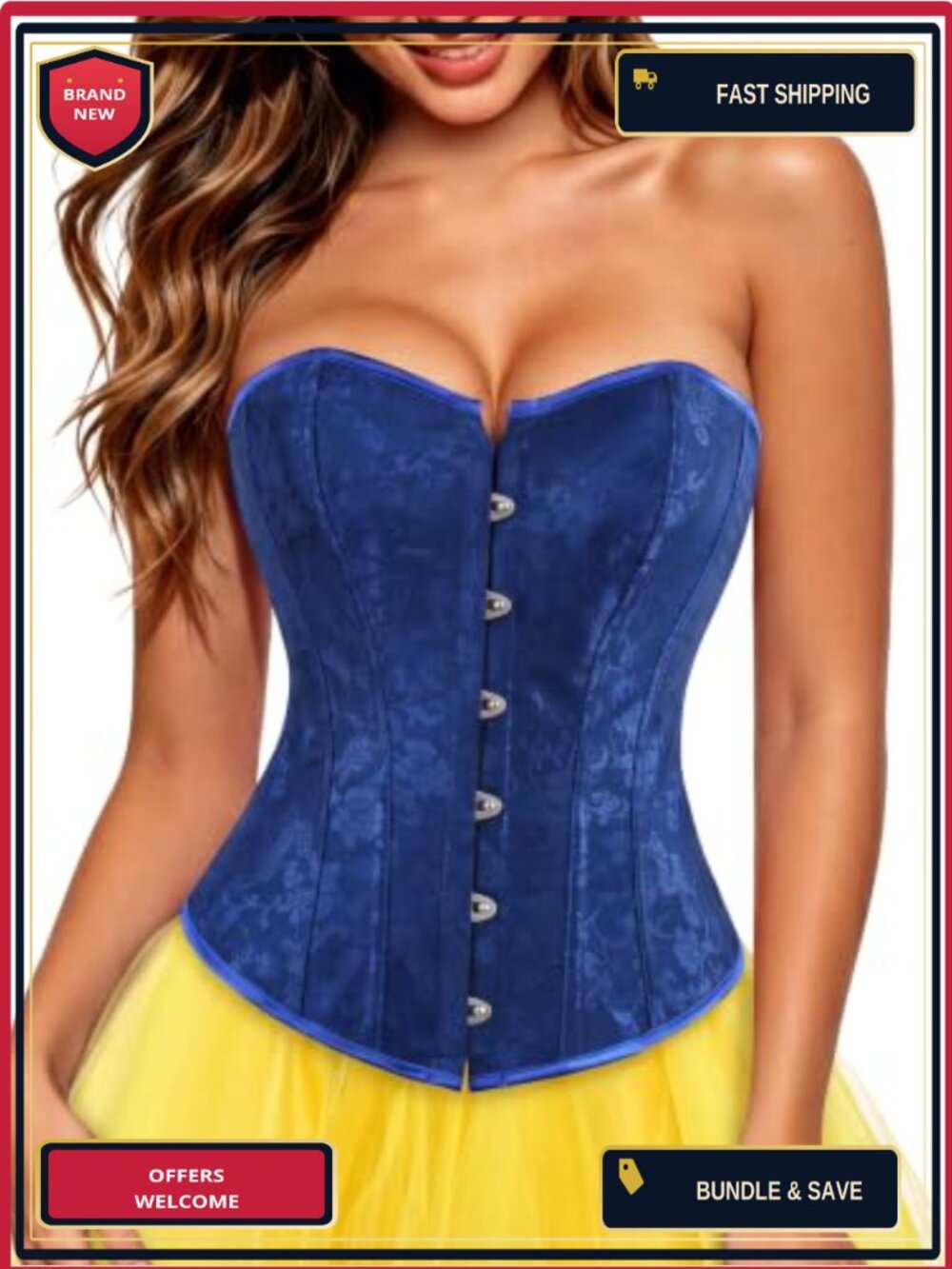 Renaissance Corset Top Overbust Satin Corset for Costume Parties